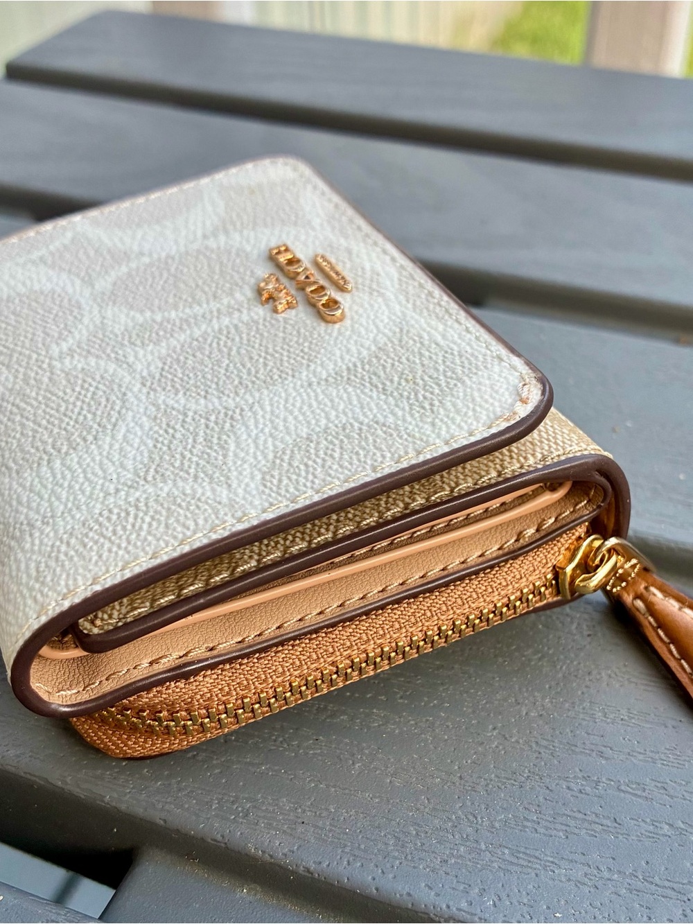 Coach Signature Trifold Wallet Glacier/White Chalk/Multi - Picture 3 of 9